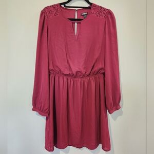 Express Wine Long Sleeve Dress